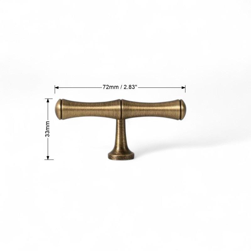 Vintage Brass Bamboo Cabinet Handles – Solid Brass Drawer Pulls - Image 5