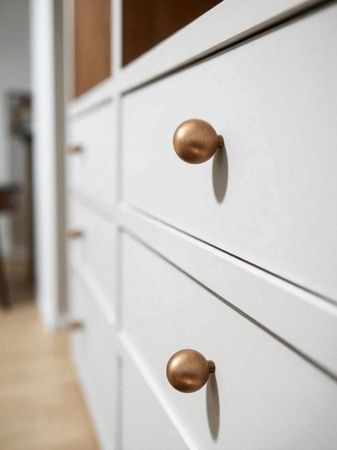 Antique Brass Round Knobs: Solid Vintage Cabinet & Dresser Hardware - Image 6