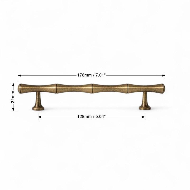 Vintage Brass Bamboo Cabinet Handles – Solid Brass Drawer Pulls - Image 7