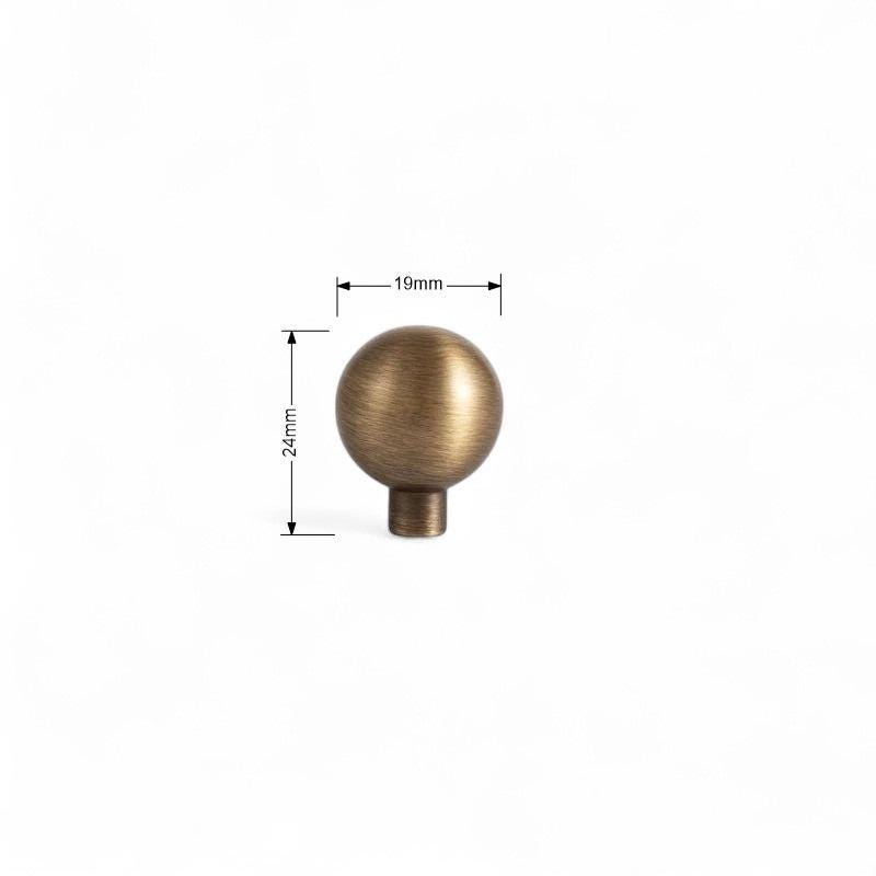 Antique Brass Round Knobs: Solid Vintage Cabinet & Dresser Hardware - Image 8