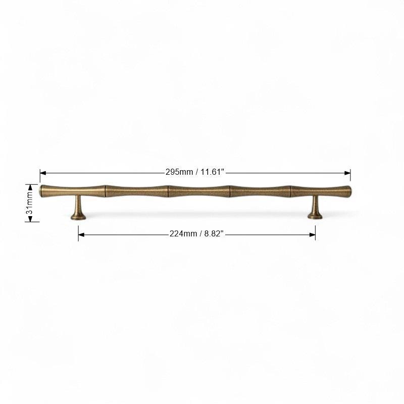 Vintage Brass Bamboo Cabinet Handles – Solid Brass Drawer Pulls - Image 9