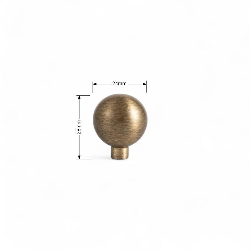 Antique Brass Round Knobs: Solid Vintage Cabinet & Dresser Hardware - Image 11