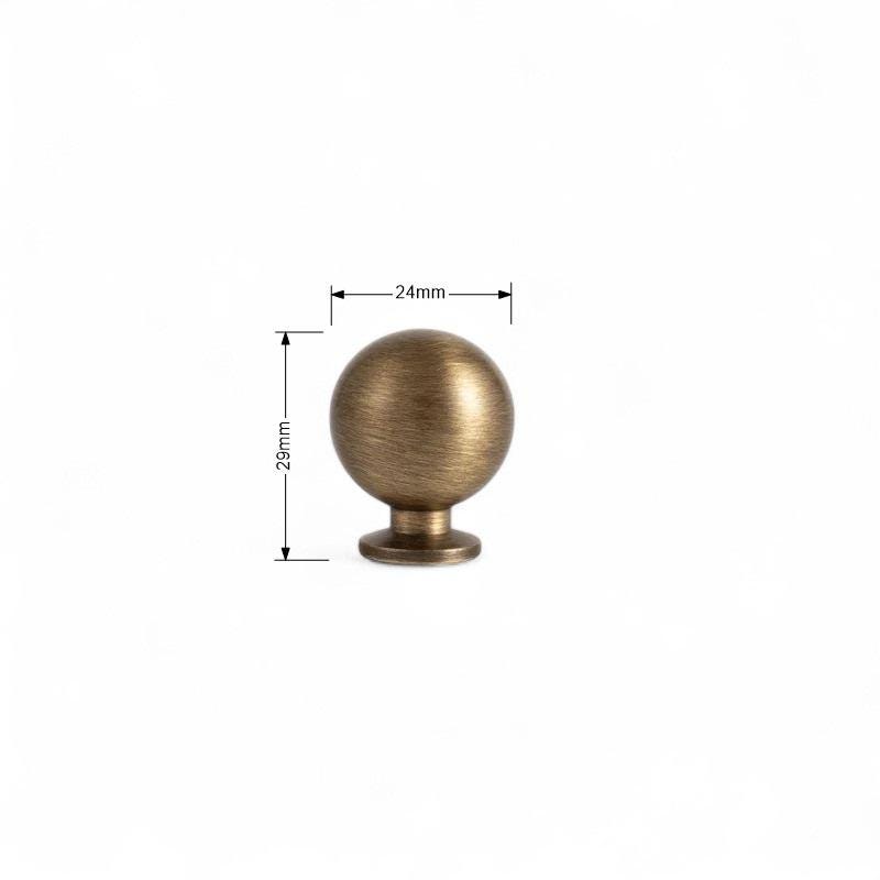 Antique Brass Round Knobs: Solid Vintage Cabinet & Dresser Hardware - Image 12