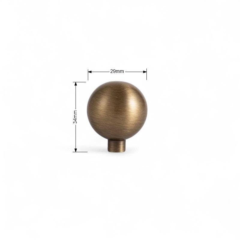 Antique Brass Round Knobs: Solid Vintage Cabinet & Dresser Hardware - Image 14