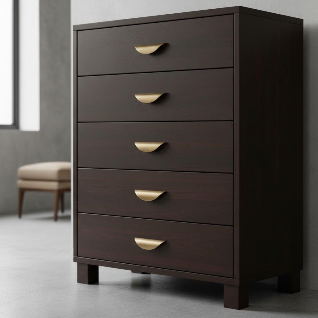 Brushed Brass Leaf Cabinet Handles: Modern Furniture Hardware - Image 3