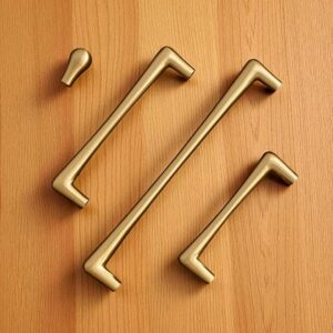 Solid Brass Teardrop Cabinet Handle: Modern Gold Drawer Pull