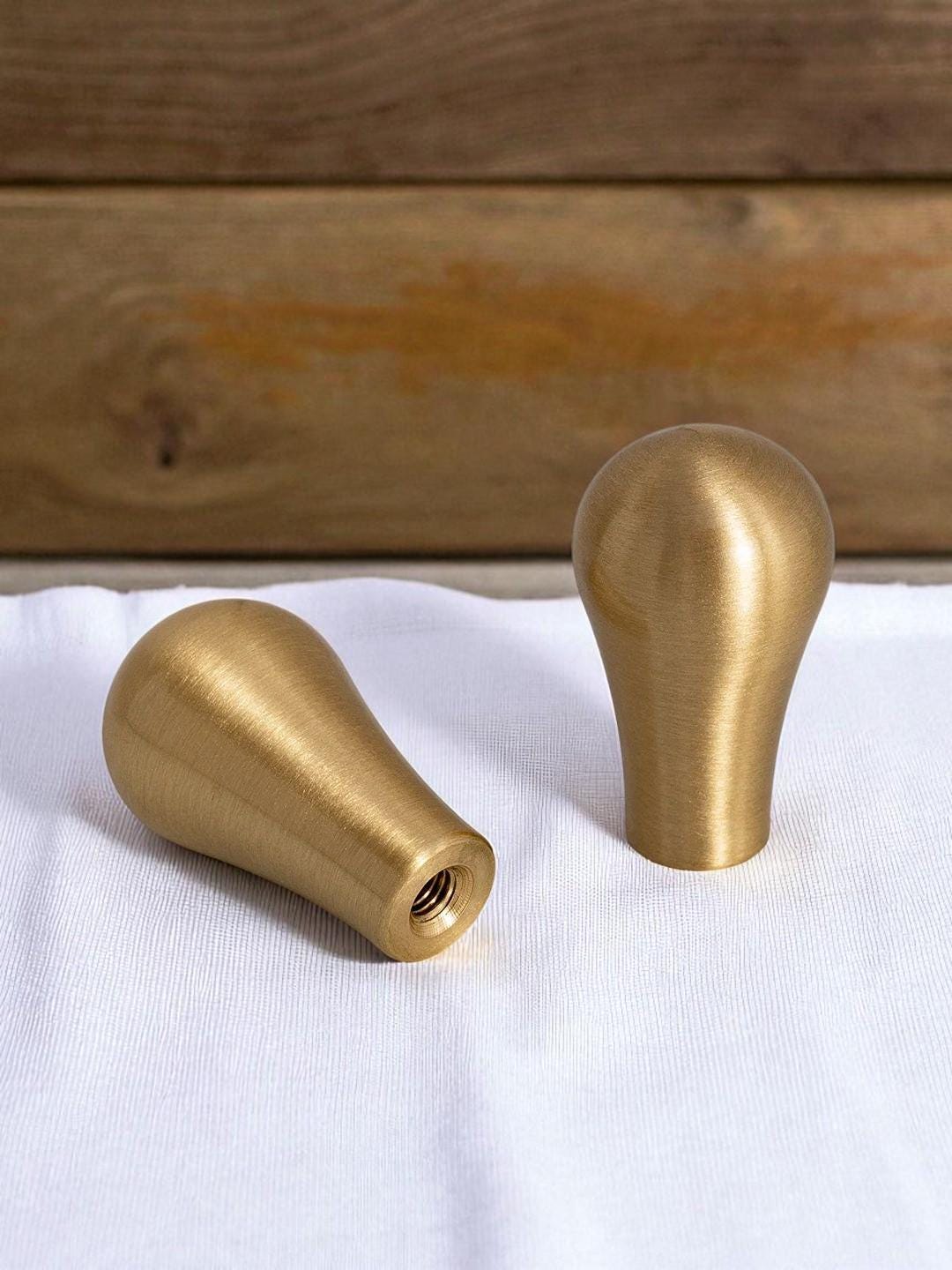 Solid Brass Teardrop Cabinet Handle: Modern Gold Drawer Pull - Image 3