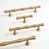 Brushed Brass Bamboo Style Handles – Solid Brass Vintage Cabinet Pulls