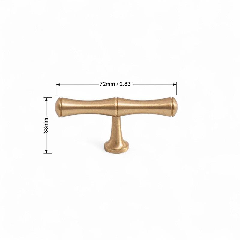 Brushed Brass Bamboo Style Handles – Solid Brass Vintage Cabinet Pulls - Image 5
