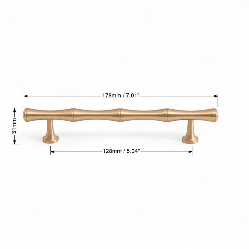 Brushed Brass Bamboo Style Handles – Solid Brass Vintage Cabinet Pulls - Image 7