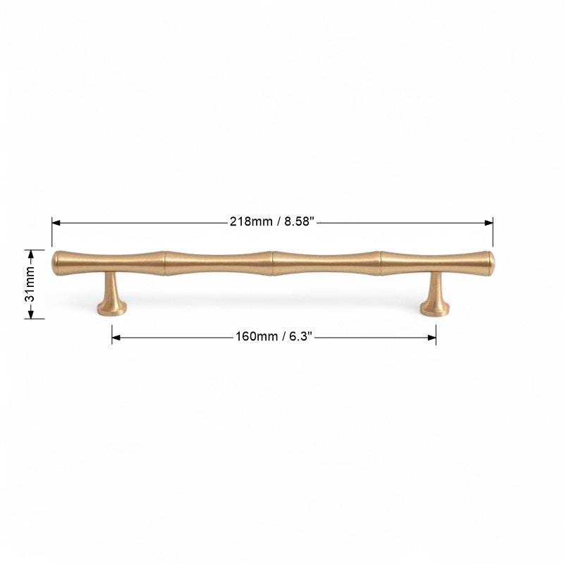 Brushed Brass Bamboo Style Handles – Solid Brass Vintage Cabinet Pulls - Image 8