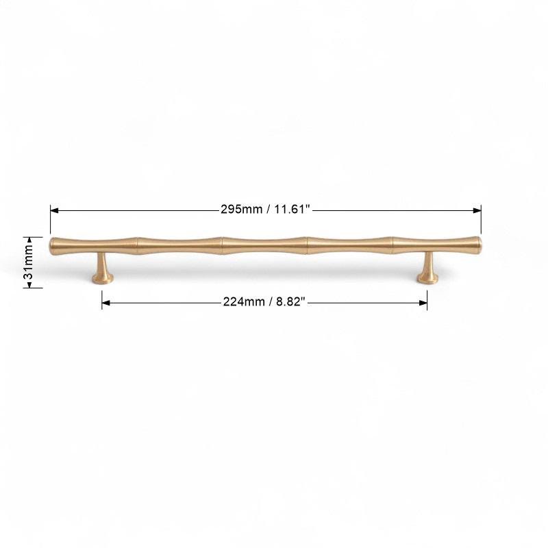 Brushed Brass Bamboo Style Handles – Solid Brass Vintage Cabinet Pulls - Image 9