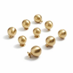 Solid Brass Round Cabinet Knobs: Modern Gold Ball Drawer Pulls