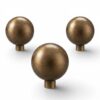 Solid Brass Round Knobs – Antique Bronze Cabinet Knobs for Drawers, Dressers, Cupboards