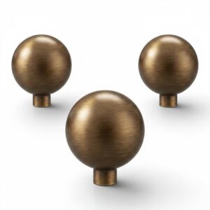 Solid Brass Round Knobs – Antique Bronze Cabinet Knobs for Drawers, Dressers, Cupboards