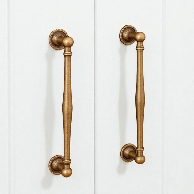 Antique Brass Cabinet Handles and Knobs – Solid Brass Drawer Pulls for Kitchen, Wardrobe, Dresser - Image 5