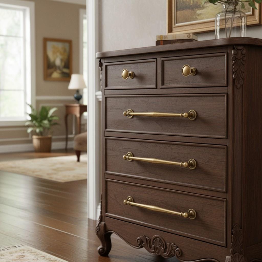 Antique Brass Cabinet Handles and Knobs – Solid Brass Drawer Pulls for Kitchen, Wardrobe, Dresser - Image 6