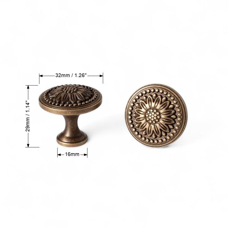 Antique Brass Cabinet Handles and Knobs – Solid Brass Drawer Pulls for Kitchen, Wardrobe, Dresser - Image 9