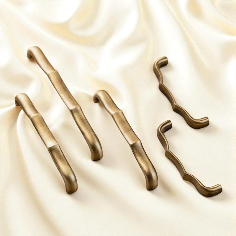 Antique Brass Cabinet Pulls – Solid Brass Drawer Handles for Dresser, Wardrobe & Kitchen Cabinets - Image 2