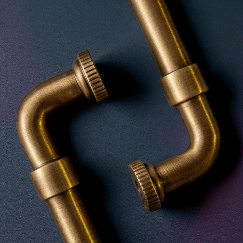 Antique Brass Pipe Cabinet Handles – Solid Brass Drawer Pulls for Kitchen, Wardrobe, Dresser - Image 4