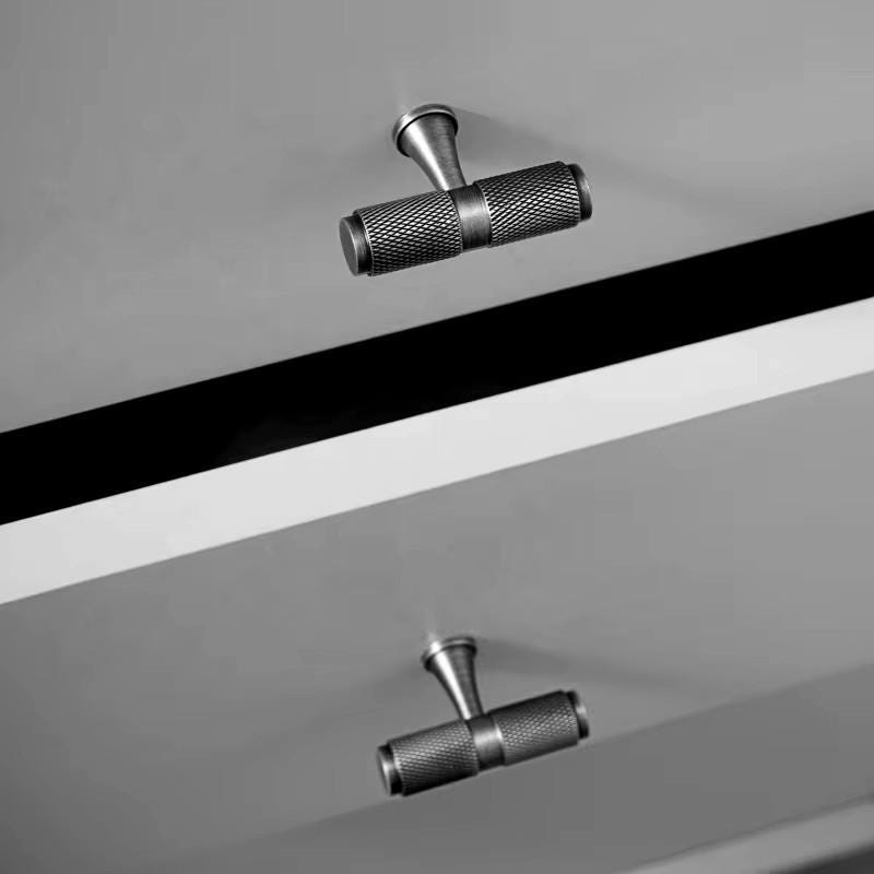 Solid Brass Diamond Cut Knurl Handles & Knobs: Modern Cabinet Hardware - Image 2
