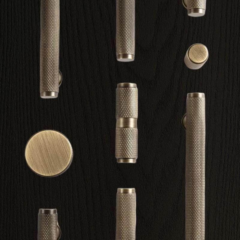 Solid Brass Diamond Cut Knurl Handles & Knobs: Modern Cabinet Hardware - Image 3