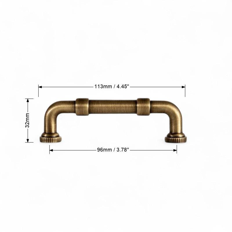 Antique Brass Pipe Cabinet Handles – Solid Brass Drawer Pulls for Kitchen, Wardrobe, Dresser - Image 8