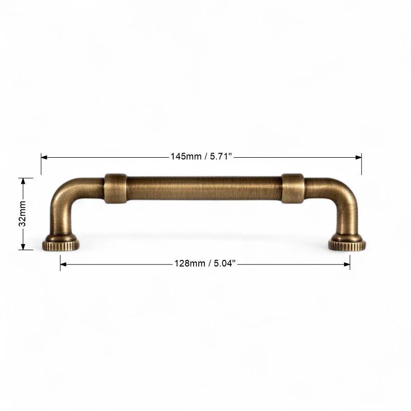 Antique Brass Pipe Cabinet Handles – Solid Brass Drawer Pulls for Kitchen, Wardrobe, Dresser - Image 9