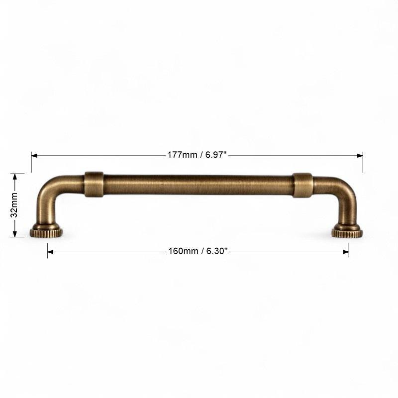 Antique Brass Pipe Cabinet Handles – Solid Brass Drawer Pulls for Kitchen, Wardrobe, Dresser - Image 10