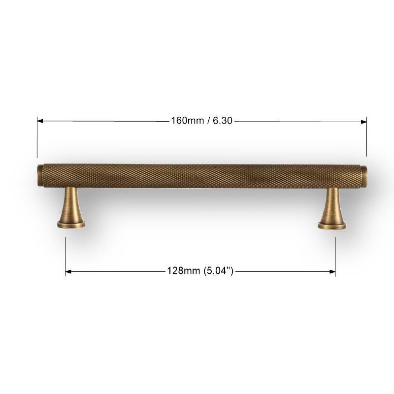 Solid Brass Diamond Cut Knurl Handles & Knobs: Modern Cabinet Hardware - Image 8