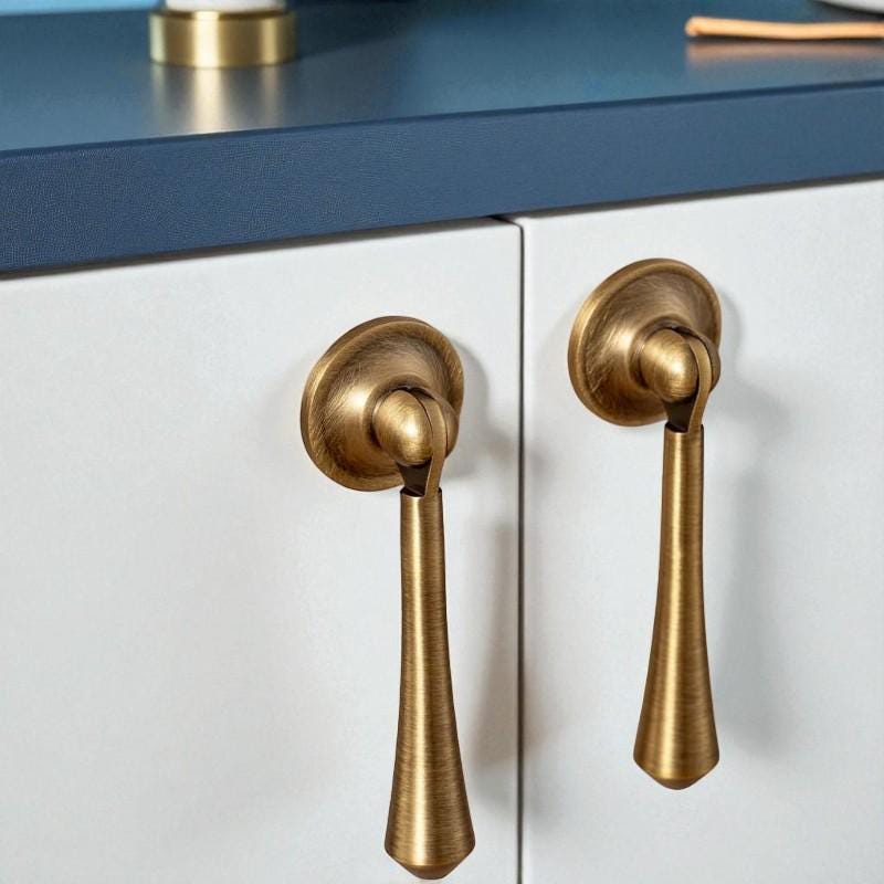 Solid Brass Antique Bronze Cabinet Handles – Vintage Drawer Pulls & Knobs - Image 4