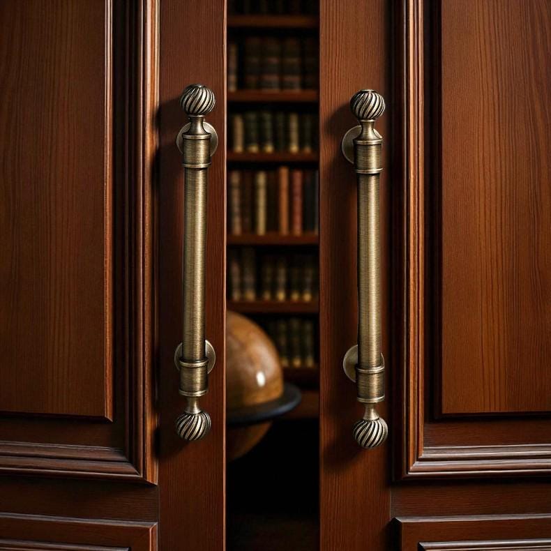 Solid Brass Cabinet Knobs | Aged Finish Elegant Drawer Pulls | Vintage Brass Handles for furniture - Image 3