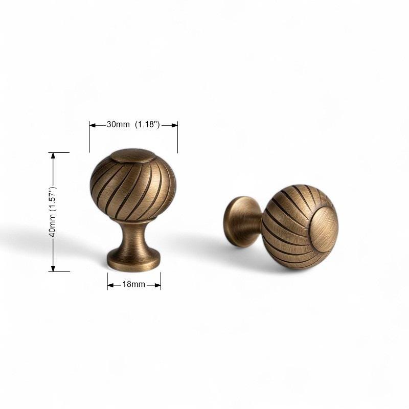 Solid Brass Cabinet Knobs | Aged Finish Elegant Drawer Pulls | Vintage Brass Handles for furniture - Image 5
