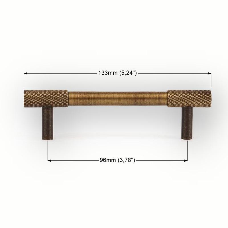 Brushed Brass Knurled Handles and Knobs: Modern Gold Cabinet Hardware - Image 5