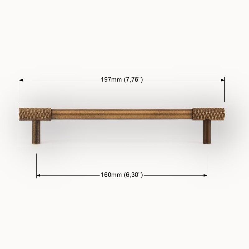 Brushed Brass Knurled Handles and Knobs: Modern Gold Cabinet Hardware - Image 7