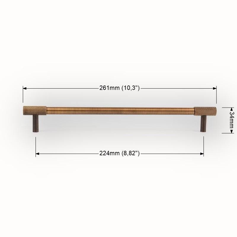 Brushed Brass Knurled Handles and Knobs: Modern Gold Cabinet Hardware - Image 8