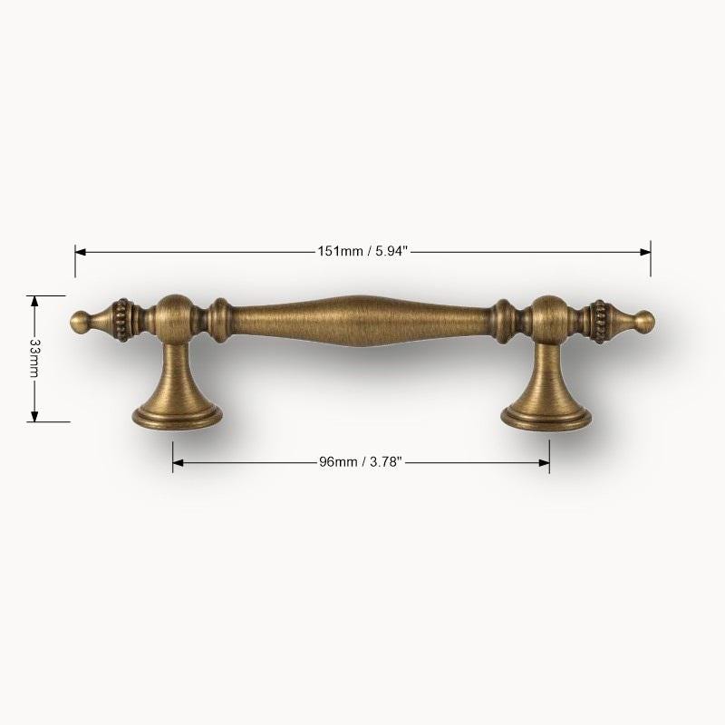 Antique Bronze Brass Cabinet Handles & Knobs: Vintage Drawer Pulls - Image 6