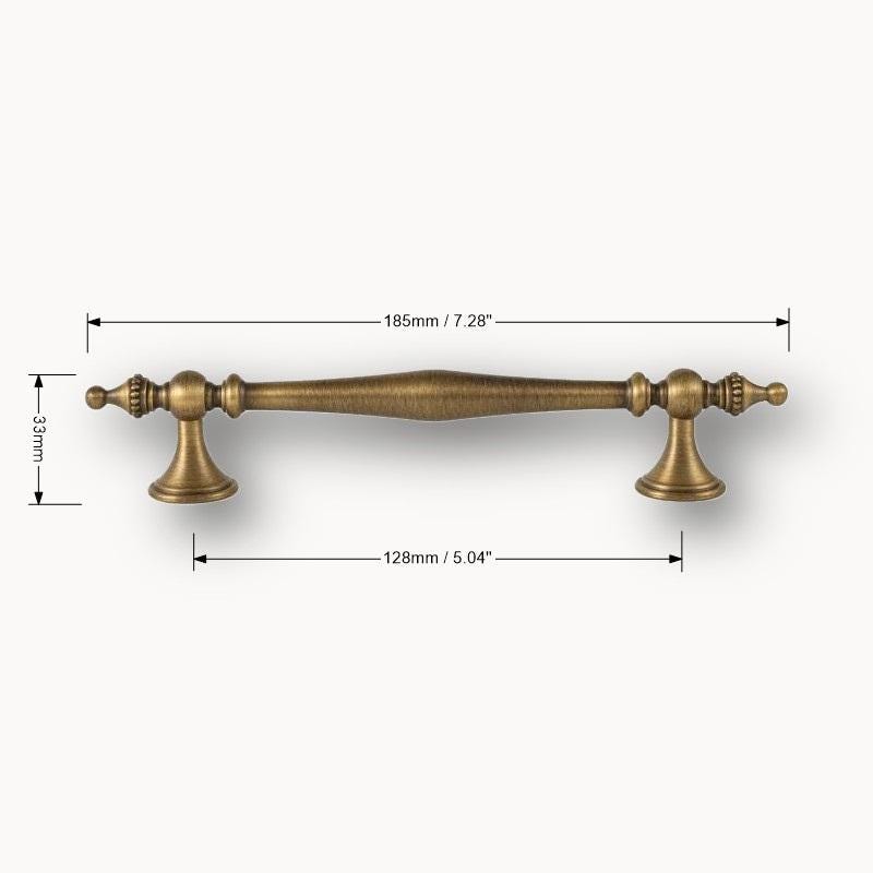 Antique Bronze Brass Cabinet Handles & Knobs: Vintage Drawer Pulls - Image 7
