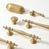 Brushed Solid Brass Cabinet Handles: Nordic Style Furniture Pulls
