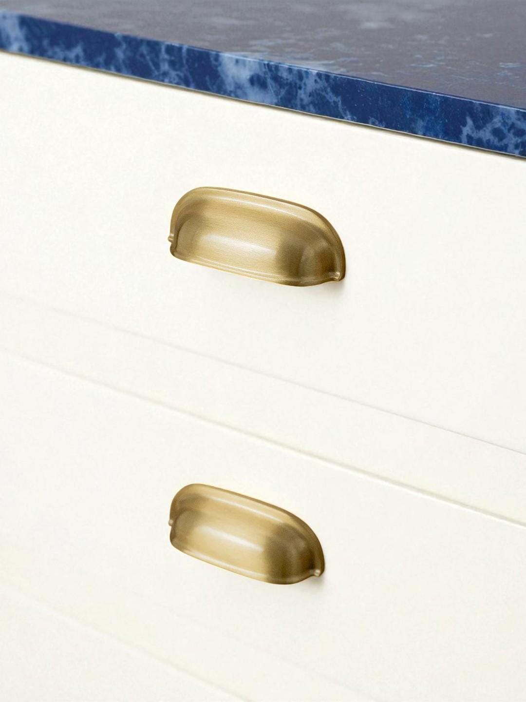 Brushed Solid Brass Cabinet Handles: Nordic Style Furniture Pulls - Image 2