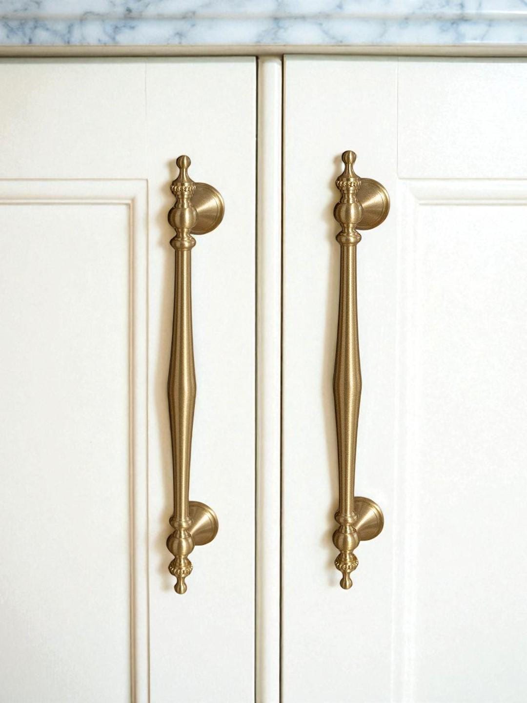 Brushed Solid Brass Cabinet Handles: Nordic Style Furniture Pulls - Image 4