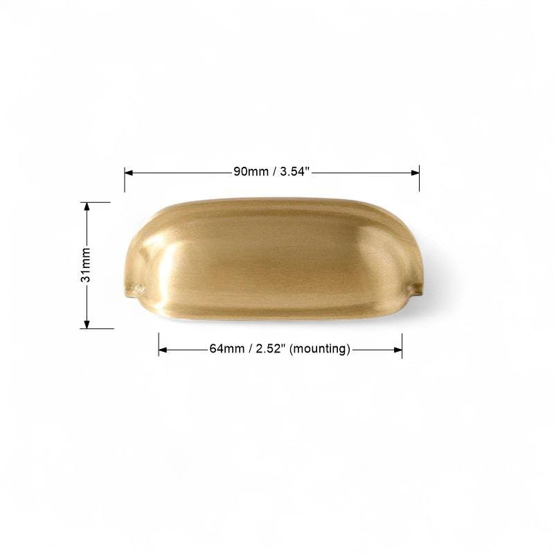 Brushed Solid Brass Cabinet Handles: Nordic Style Furniture Pulls - Image 7