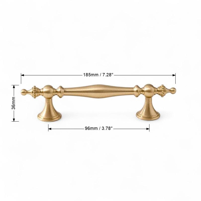 Brushed Solid Brass Cabinet Handles: Nordic Style Furniture Pulls - Image 8