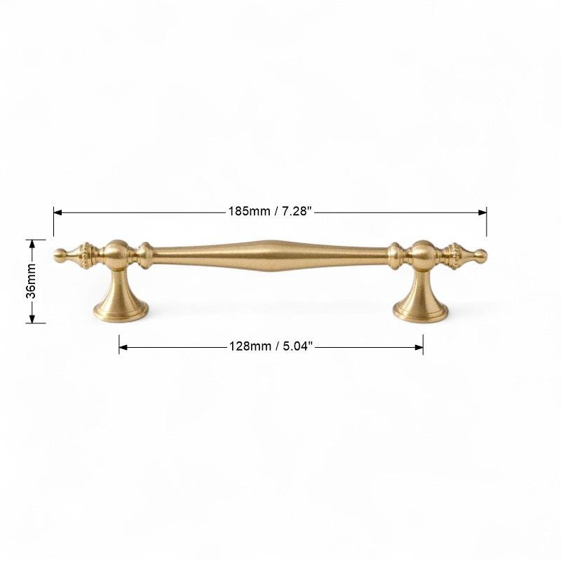 Brushed Solid Brass Cabinet Handles: Nordic Style Furniture Pulls - Image 9