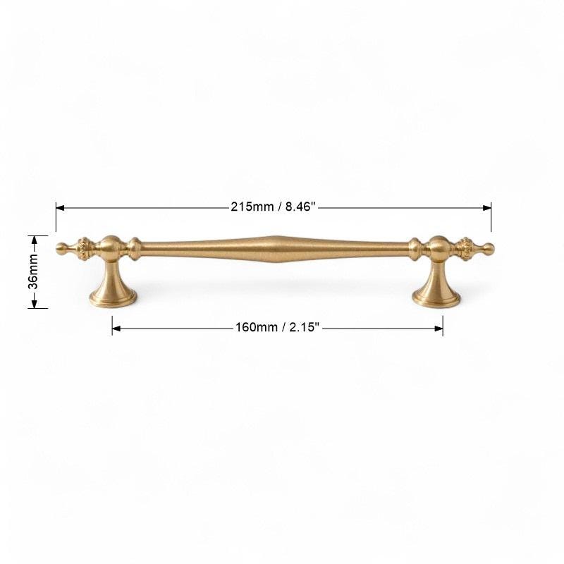 Brushed Solid Brass Cabinet Handles: Nordic Style Furniture Pulls - Image 10
