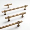 Solid Antique Brass T-Bar Handles – Vintage Knobs and Drawer Pulls