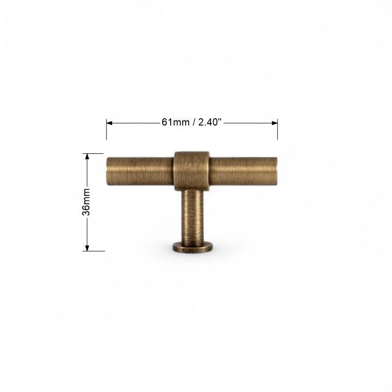 Solid Antique Brass T-Bar Handles – Vintage Knobs and Drawer Pulls - Image 9