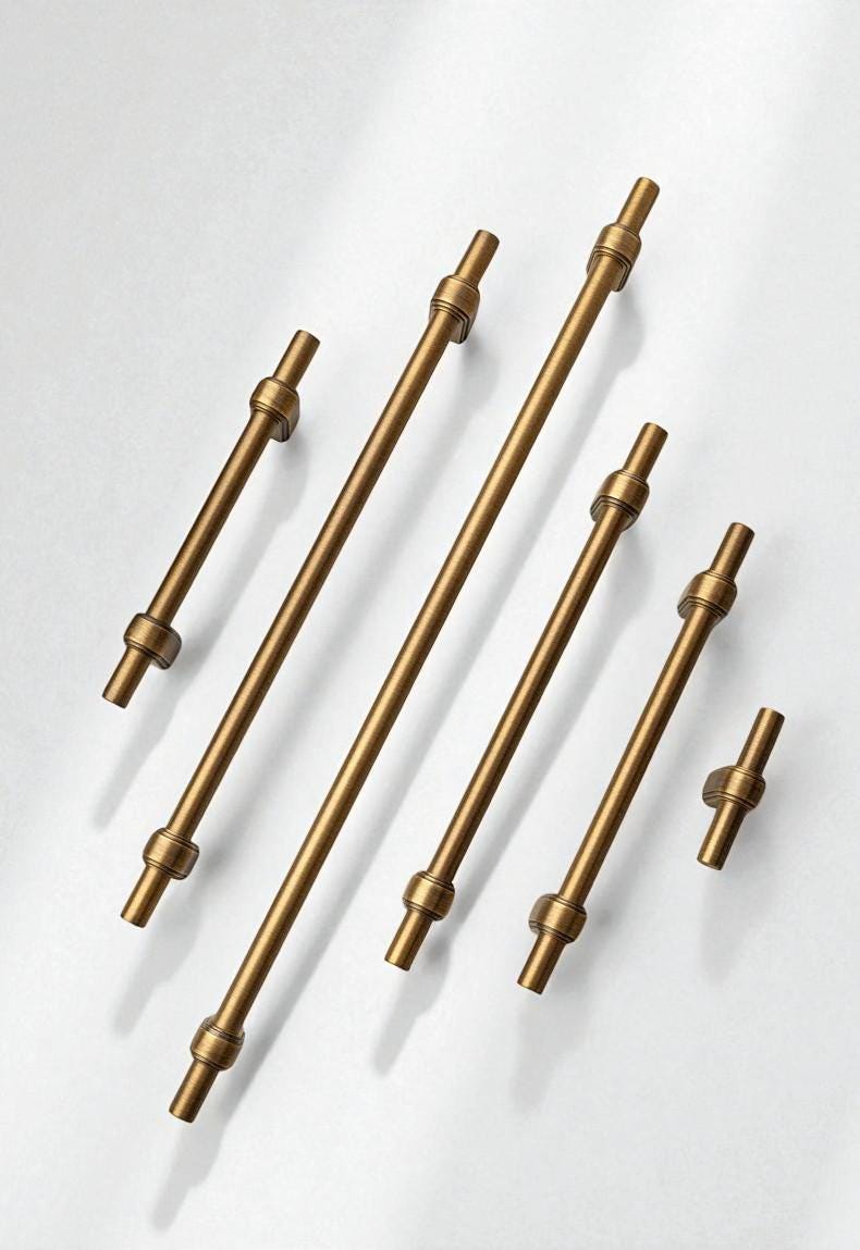 Brass Cabinet Handles & Drawer Knobs, Luxury Dresser Pulls, Wardrobe Door Handles