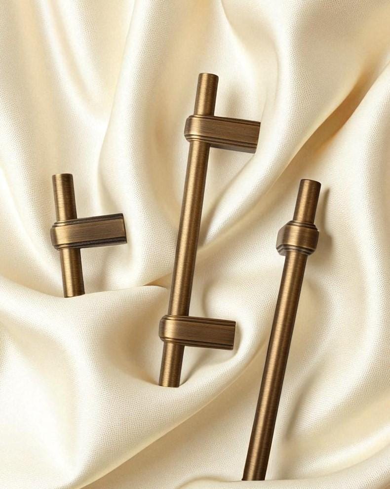 Brass Cabinet Handles & Drawer Knobs, Luxury Dresser Pulls, Wardrobe Door Handles - Image 2