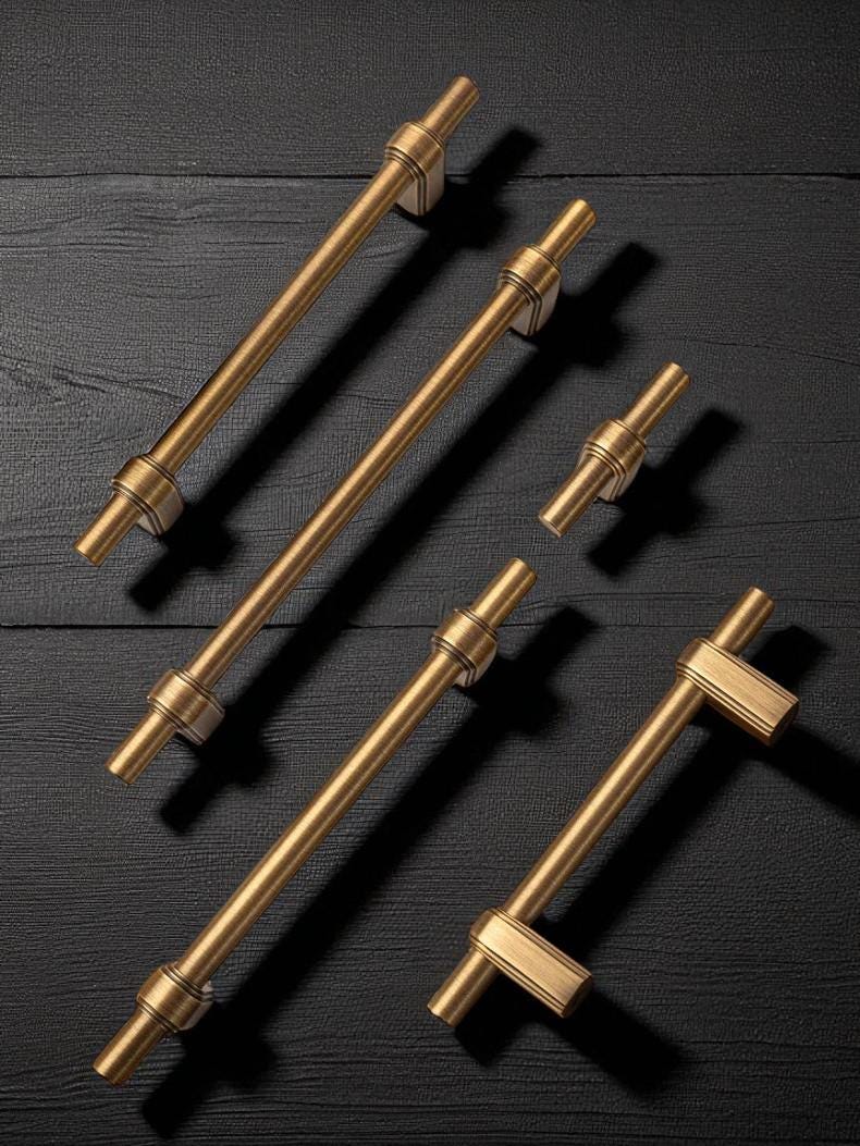 Brass Cabinet Handles & Drawer Knobs, Luxury Dresser Pulls, Wardrobe Door Handles - Image 3